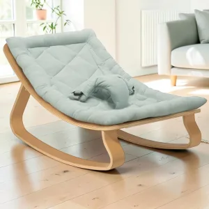 Baby Rocker, Beech Wood Frame, Farrow Fabric, 70 x 45 x 38 cm