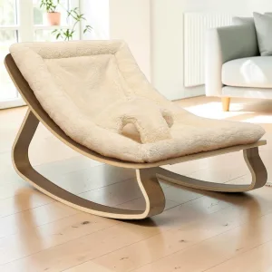 Baby Rocker - Walnut / Fur Milk - 70 x 45 x 38 cm