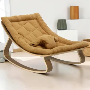 Baby Rocker - Walnut / Camel Wood Frame - 70 x 45 x 38 cm