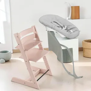 Tripp Trapp Chair and Newborn Set Bundle, European Beech Wood, Serene Pink