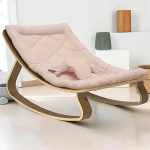 Baby Rocker Walnut and Nude Wood Frame 15 x 28 x 18 inch